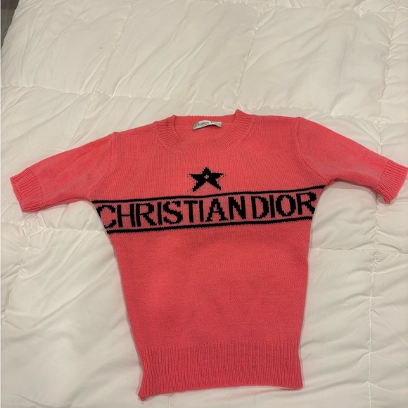 Gorgeous Christian Dior Womens Pink Knit Top - Picture 1 of 4